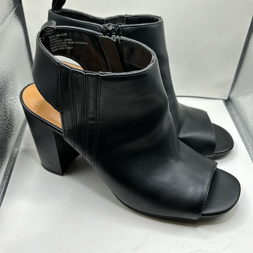 ANA A New Approach Women's Sandals Heel Shoes Size 9.5 Black Open Toe